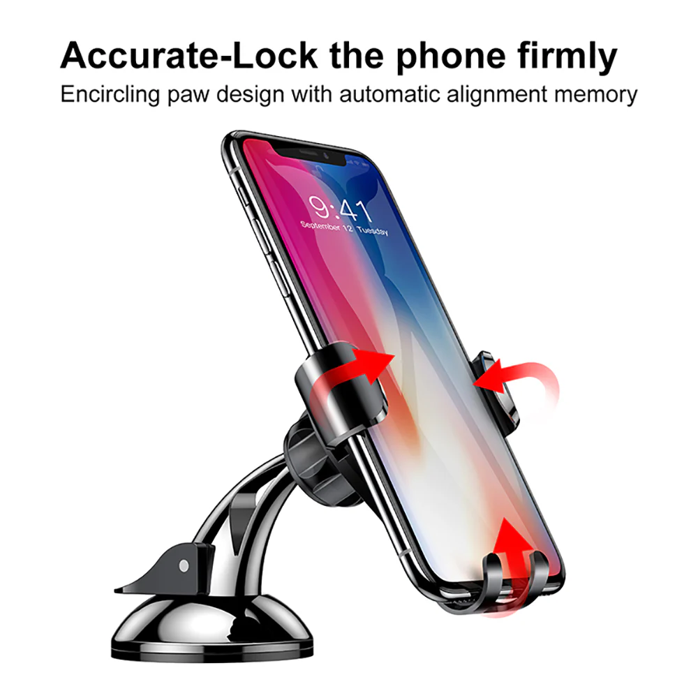 Baseus Suction Cup Gravity Car Mount - Black - Image 5
