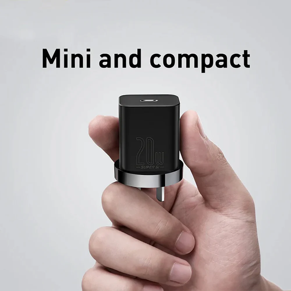 Baseus Super Si Quick Charger 1C 20W AU Plug - Black - Image 3