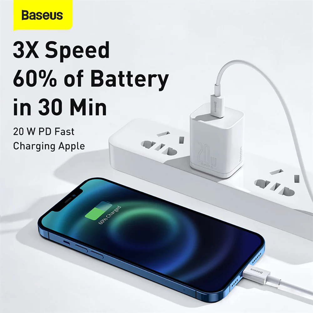 Baseus Superior Series Fast Charging Cable Type-C to iP PD 20W 1.5m White - Image 5