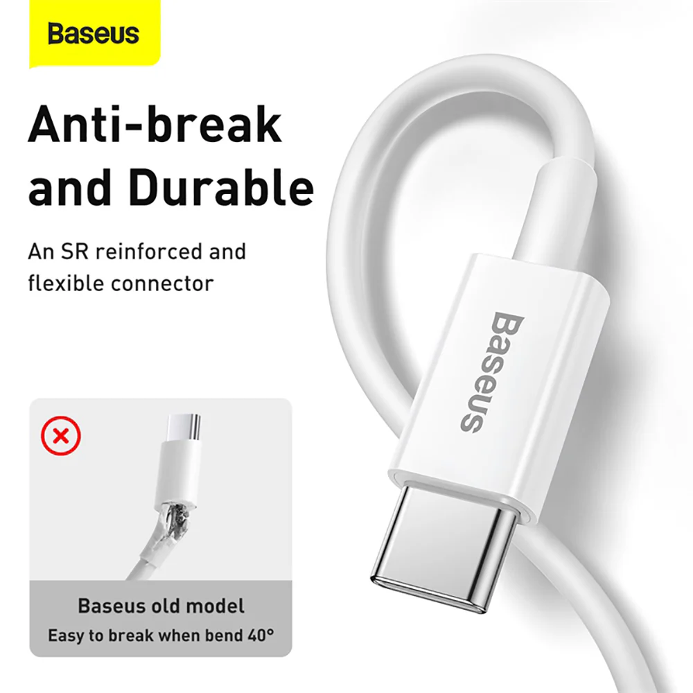 Baseus Superior Series Fast Charging Cable Type-C to iP PD 20W 1m White - Image 2