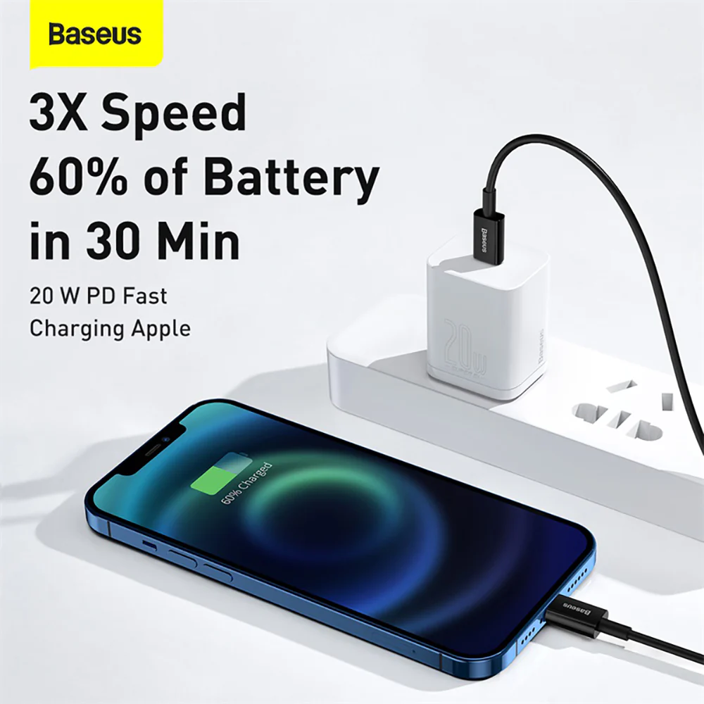 Baseus Superior Series Fast Charging Cable Type-C to iP PD 20W 2m Black - Image 5