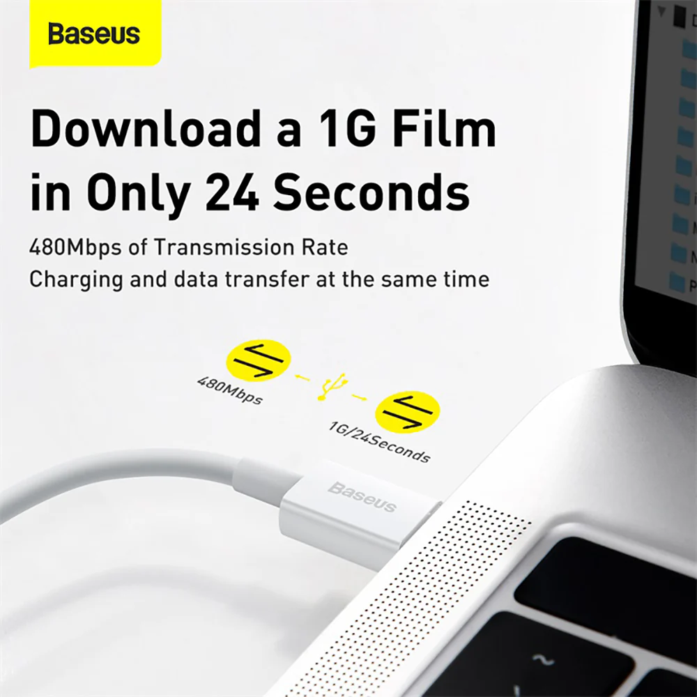 Baseus Superior Series Fast Charging Cable Type-C to iP PD 20W 2m White - Image 4