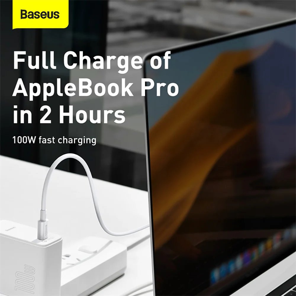 Baseus Superior Series Fast Charging Cable Type-C to Type-C 100W 1m White - Image 3
