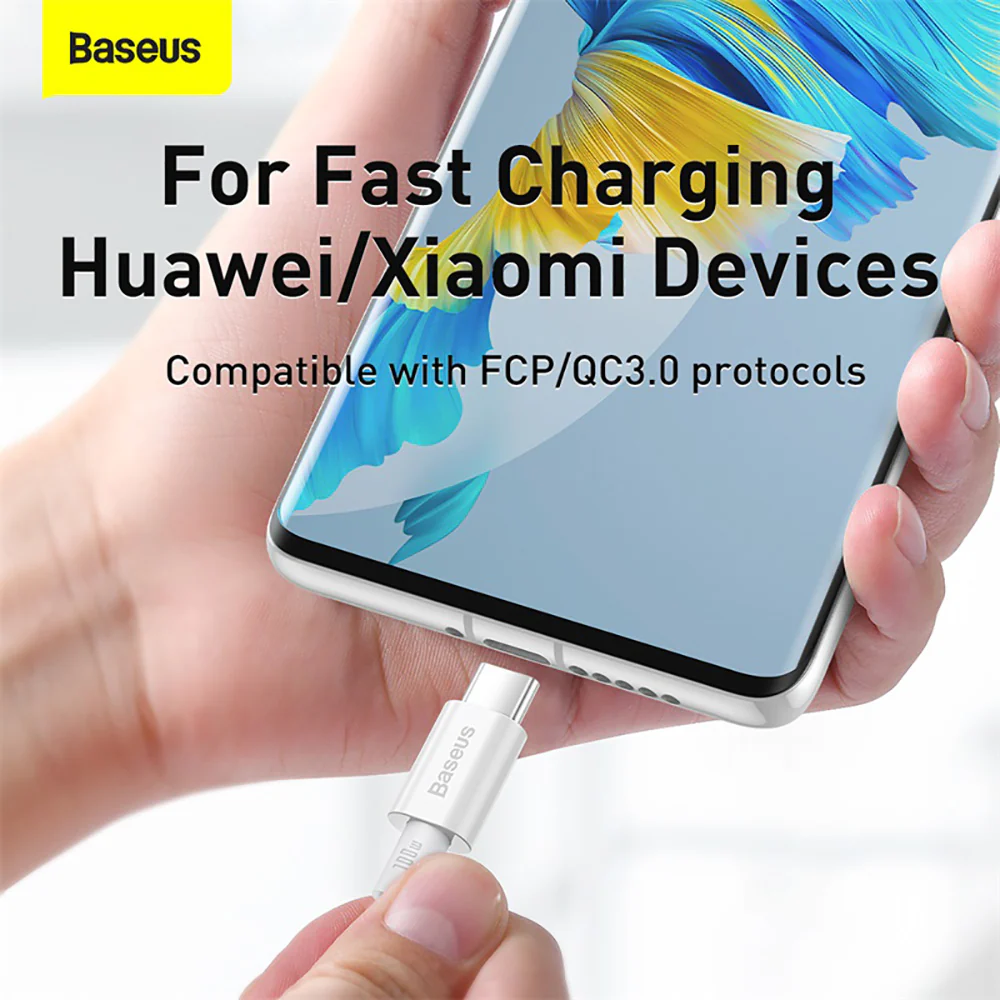 Baseus Superior Series Fast Charging Cable Type-C to Type-C 100W 2m White - Image 2