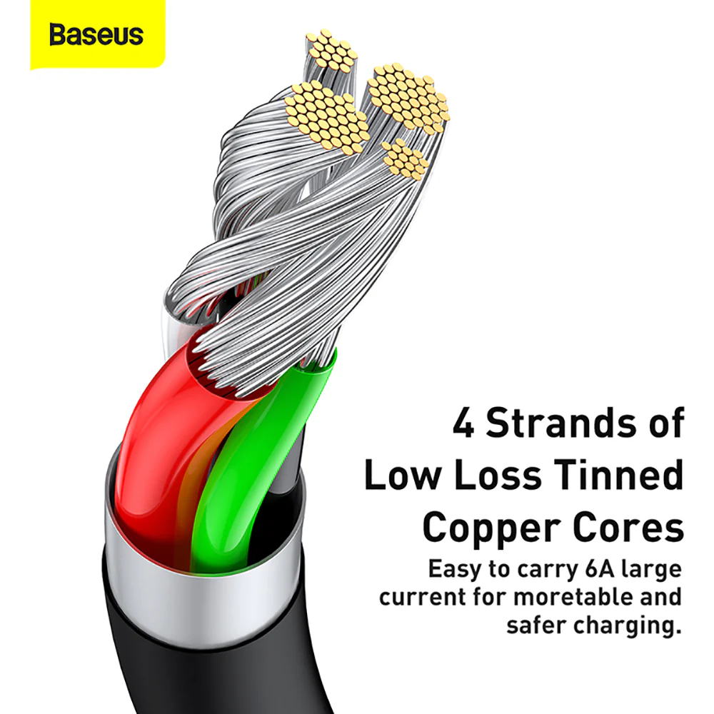Baseus Superior Series Fast Charging Cable USB to Type-C 66W 1m - Black - Image 5