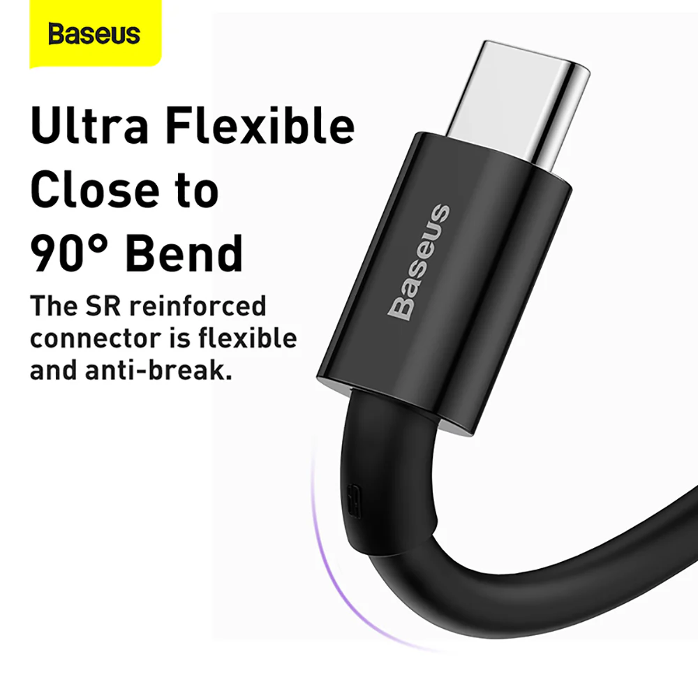 Baseus Superior Series Fast Charging Cable USB to Type-C 66W 2m - Black - Image 2