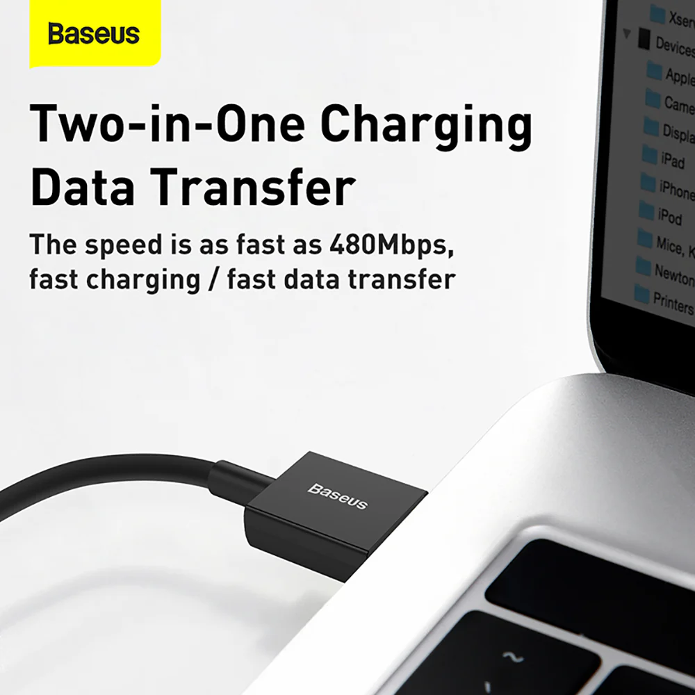 Baseus Superior Series Fast Charging Cable USB to Type-C 66W 2m - Black - Image 4