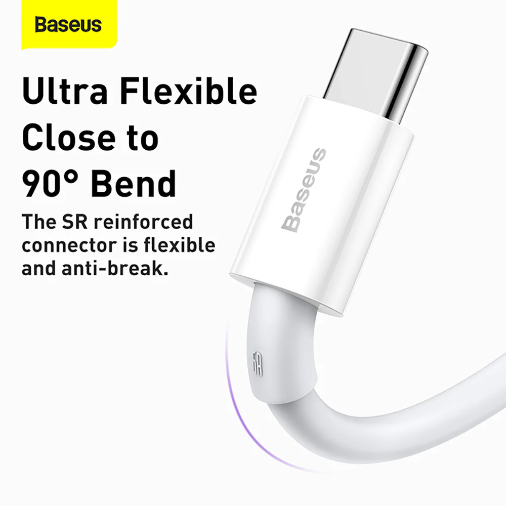 Baseus Superior Series Fast Charging Cable USB to Type-C 66W 2m - White - Image 2