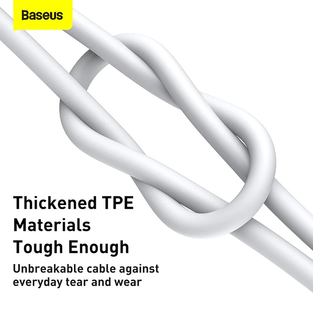 Baseus Superior Series Fast Charging Cable USB to Type-C 66W 2m - White - Image 3
