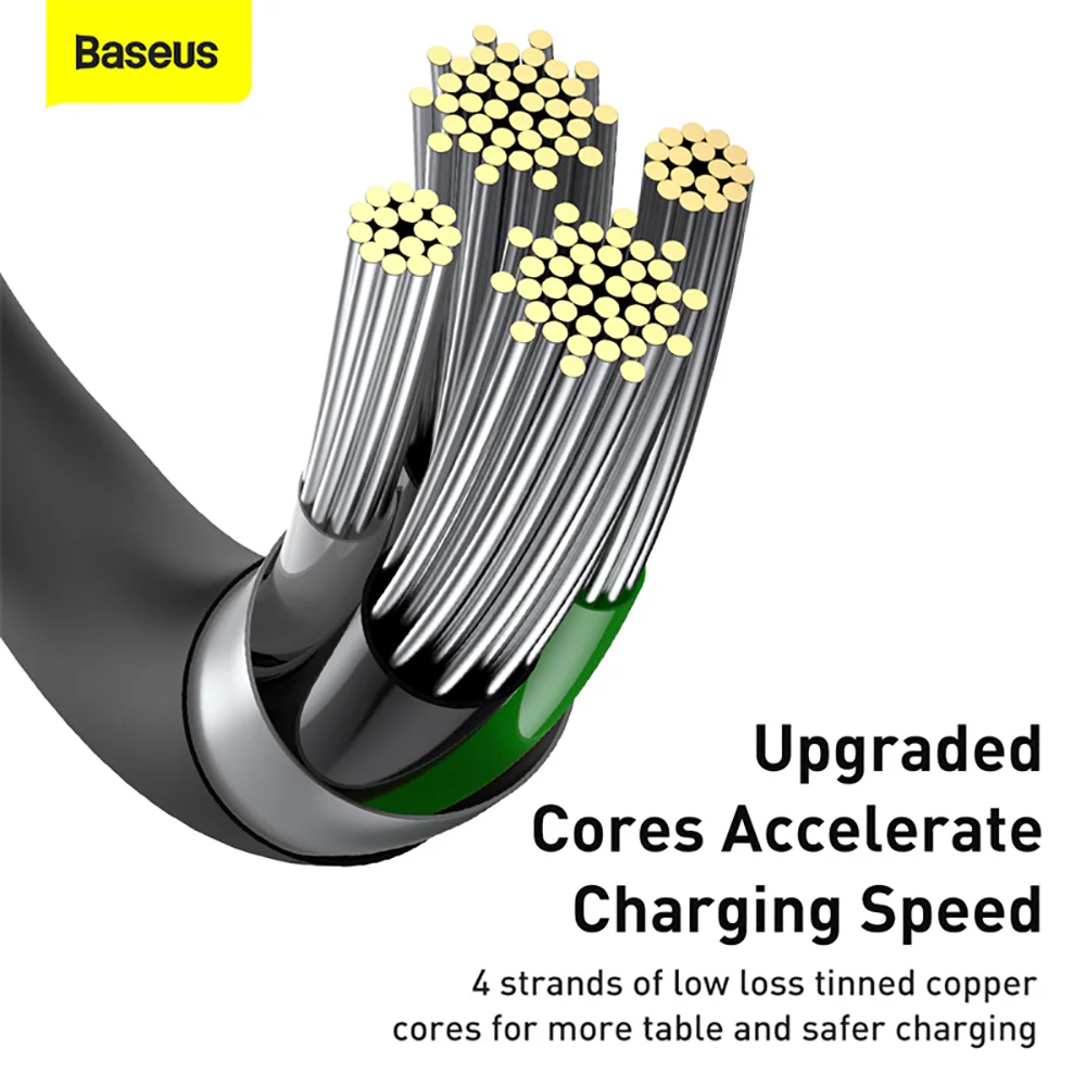 Baseus Superior Series Fast Charging Data Cable USB to iP 2.4A 1m - Black - Image 2