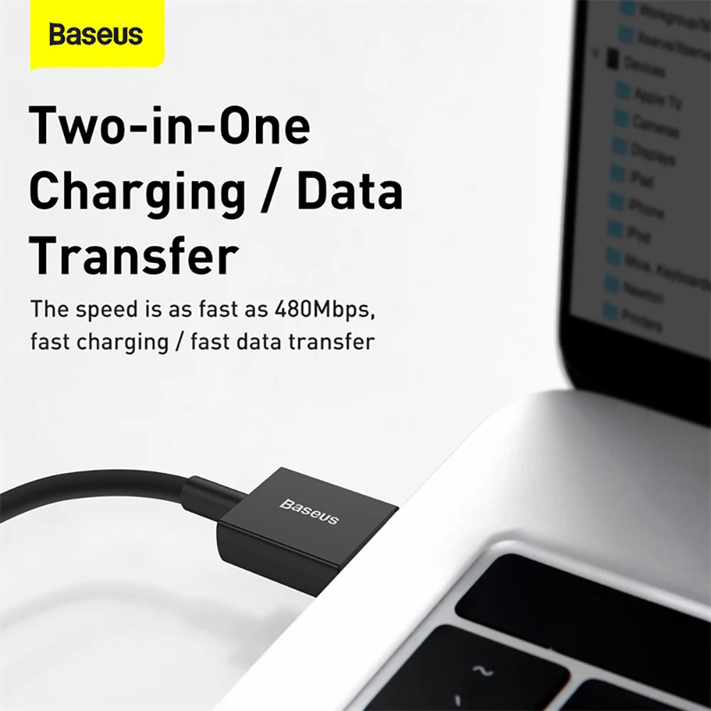 Baseus Superior Series Fast Charging Data Cable USB to iP 2.4A 1m - Black - Image 3