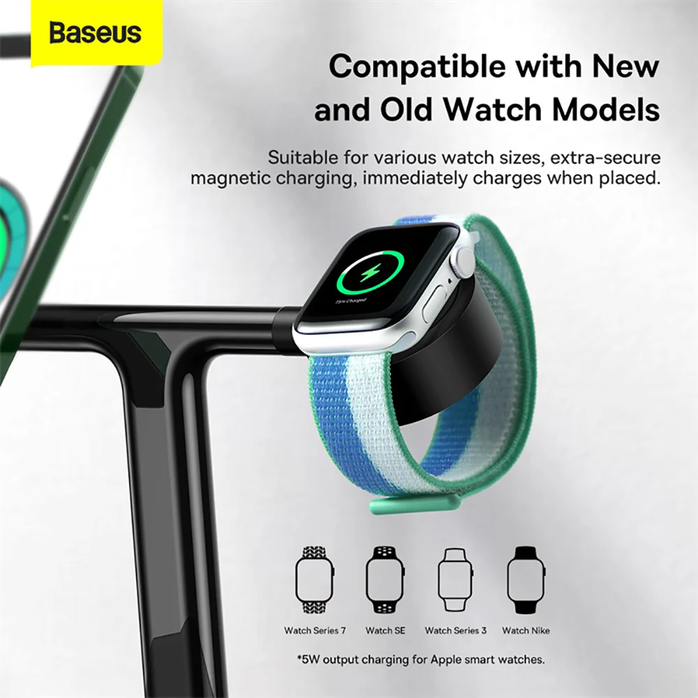 Baseus Swan 3-in-1 Wireless Magnetic Charging Bracket 20W - Black - Image 5