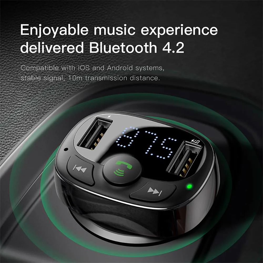 Baseus T Cat S-09A Car Bluetooth MP3 Charger - Standard Black - Image 2