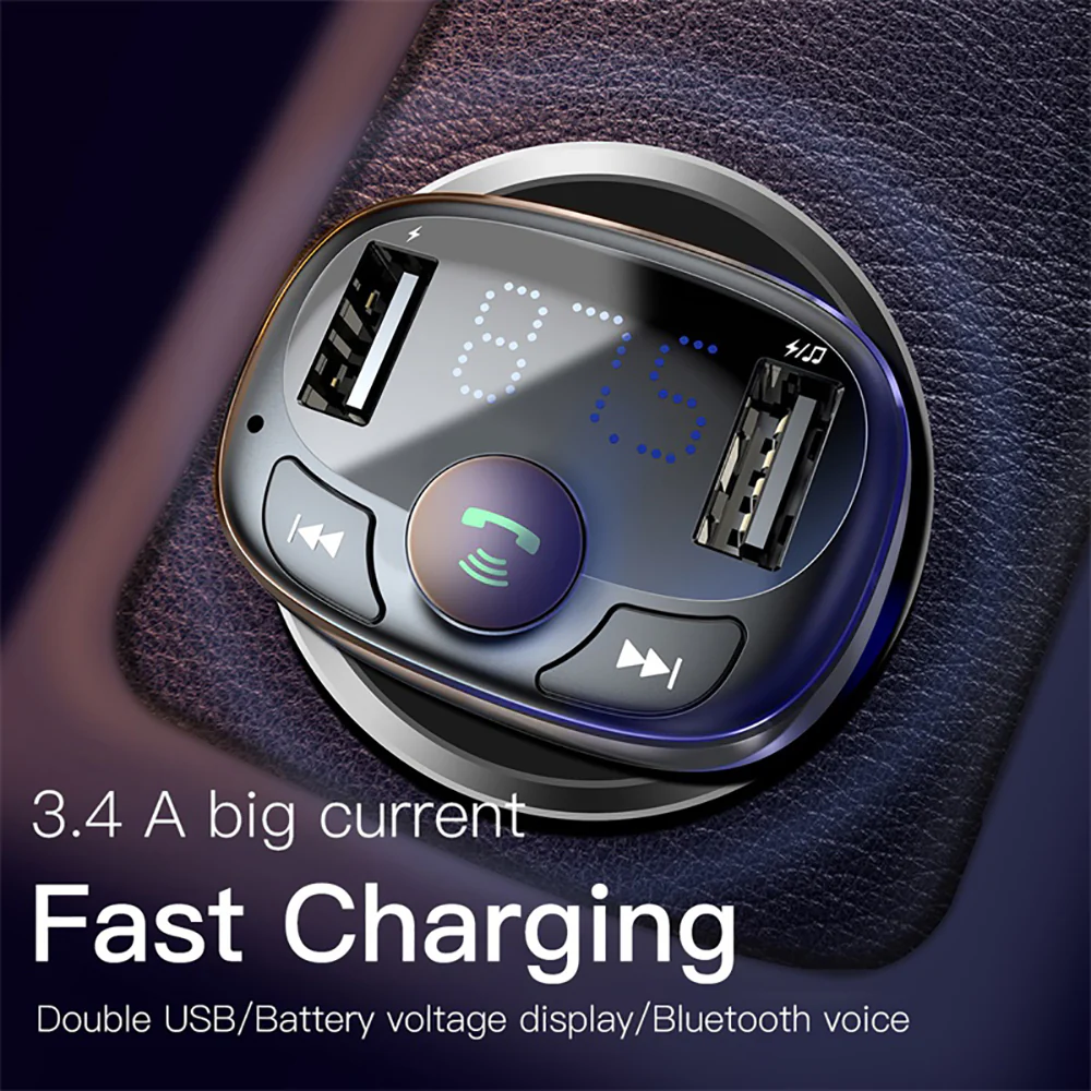 Baseus T Cat S-09A Car Bluetooth MP3 Charger - Standard Black - Image 3