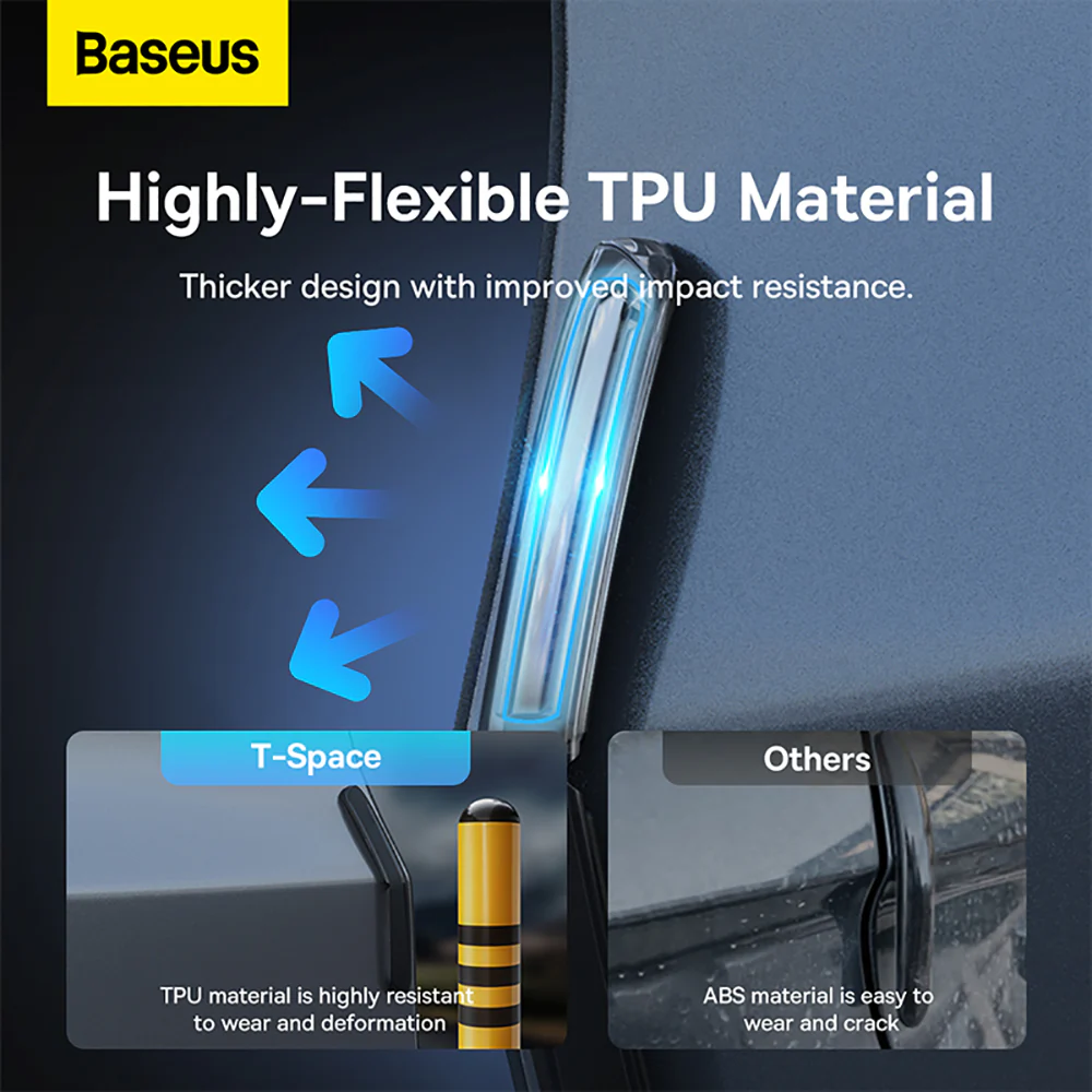 Baseus T-Space Bumper Guard Kit for Tesla - 6 Pieces, Starry Black - Image 4