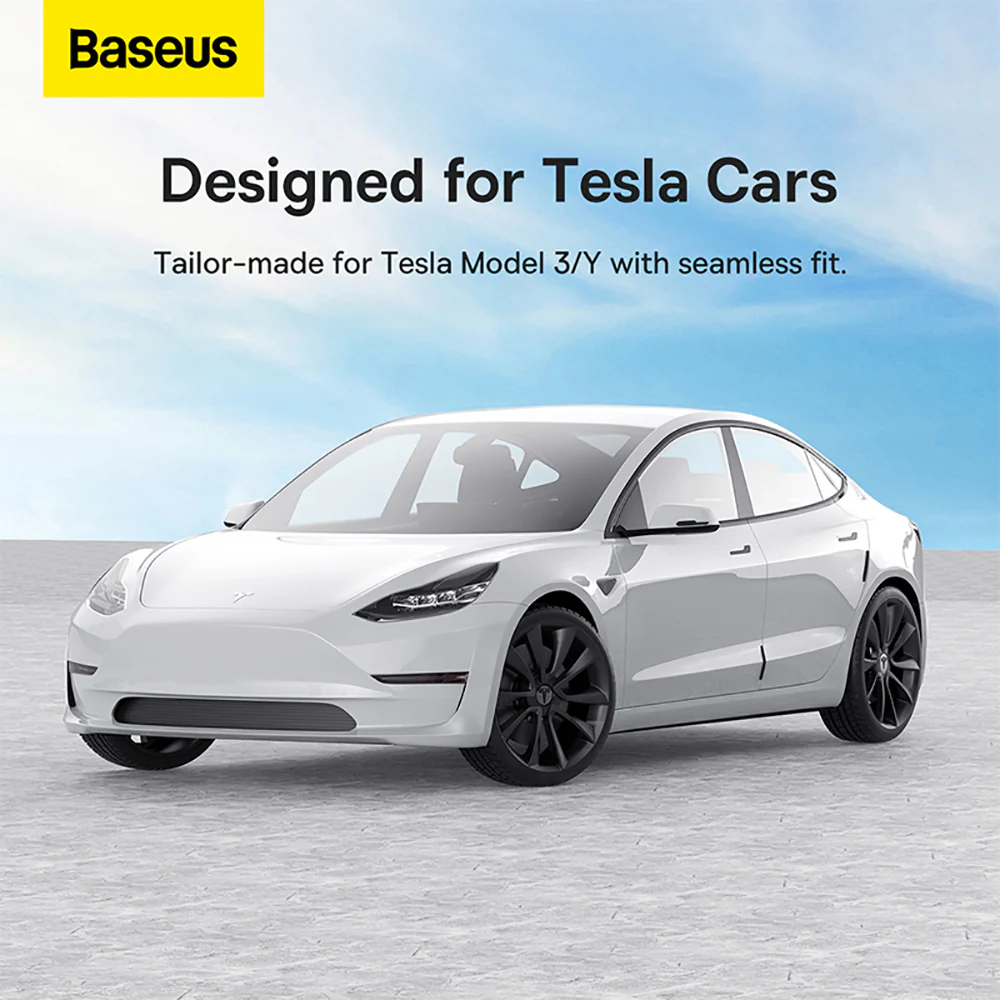 Baseus T-Space Bumper Guard Kit for Tesla - 6 Pieces, Starry Black - Image 5