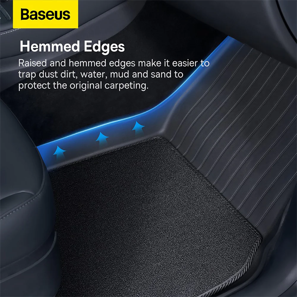 Baseus T-Space Car Floor Mats for Tesla Model 3 - 6 Piece Set, Starry Black - Image 5