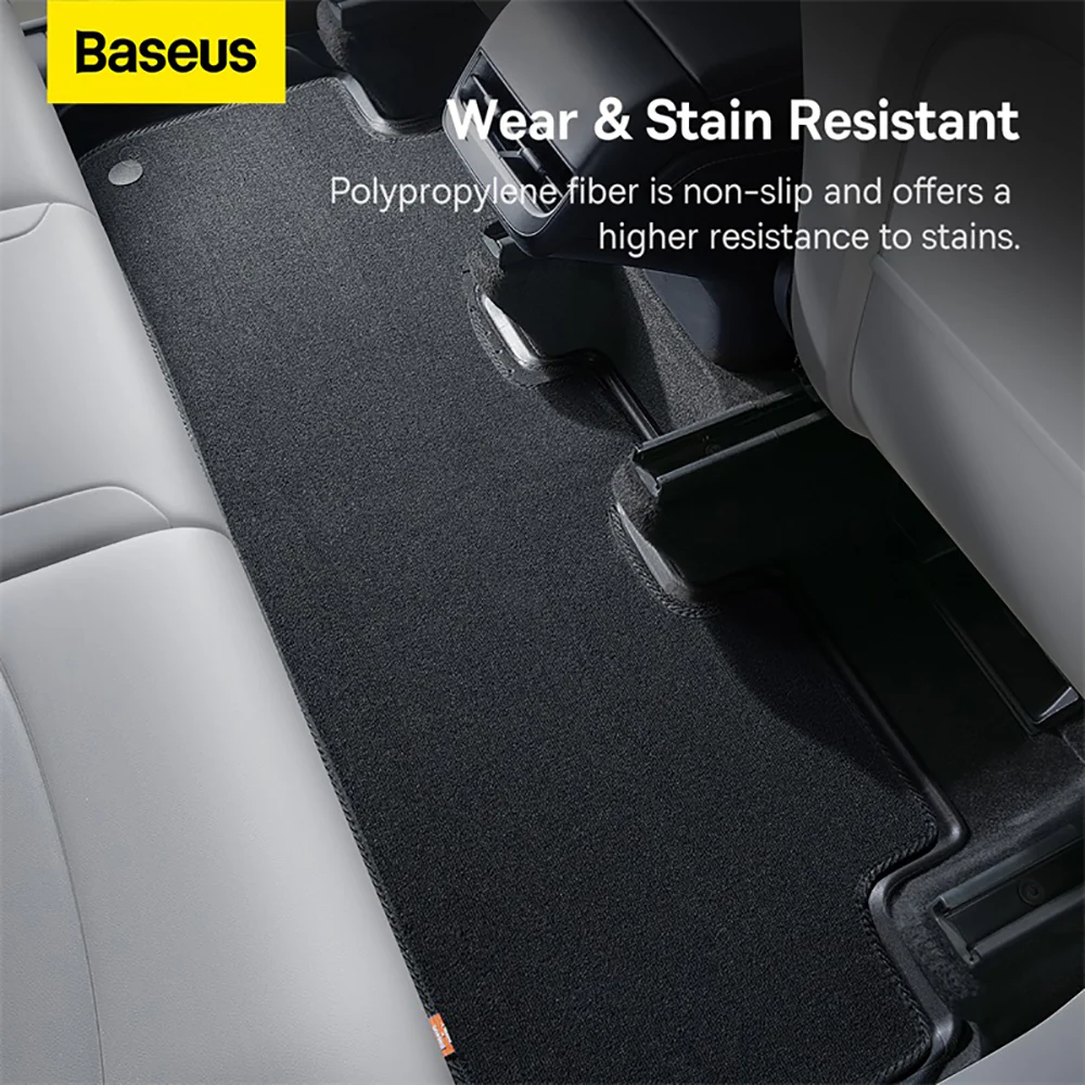 Baseus T-Space Car Floor Mats for Tesla Model 3 - 9 Piece Set, Starry Black - Image 2
