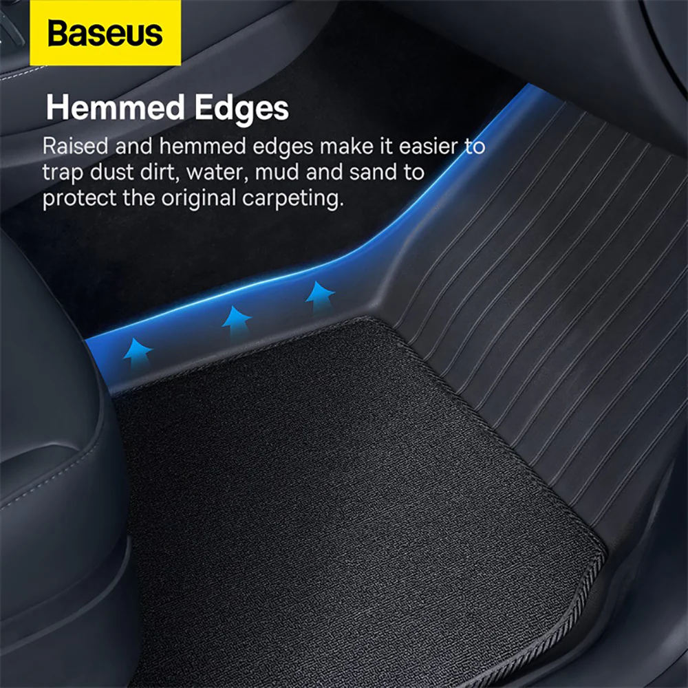 Baseus T-Space Car Floor Mats for Tesla Model 3 - 9 Piece Set, Starry Black - Image 5