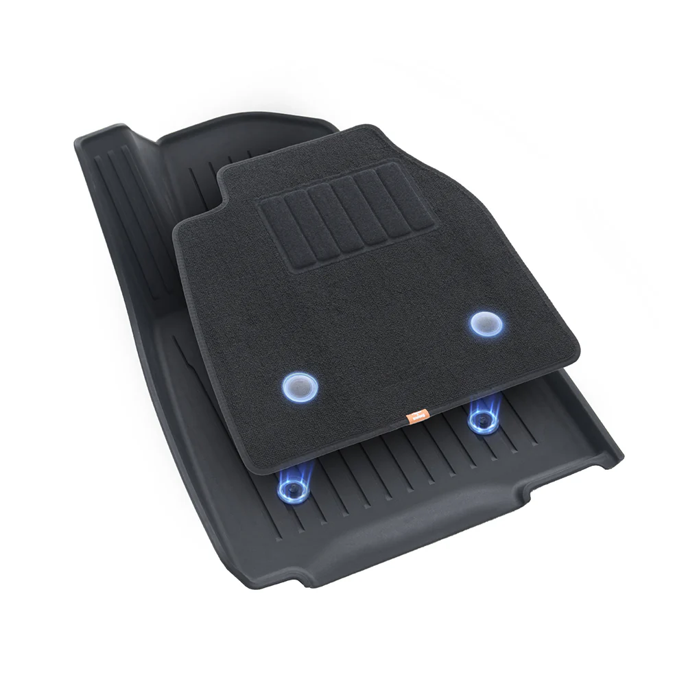 Baseus T-Space Car Floor Mats for Tesla Model Y - 6 Piece Set, Starry Black - Image 4