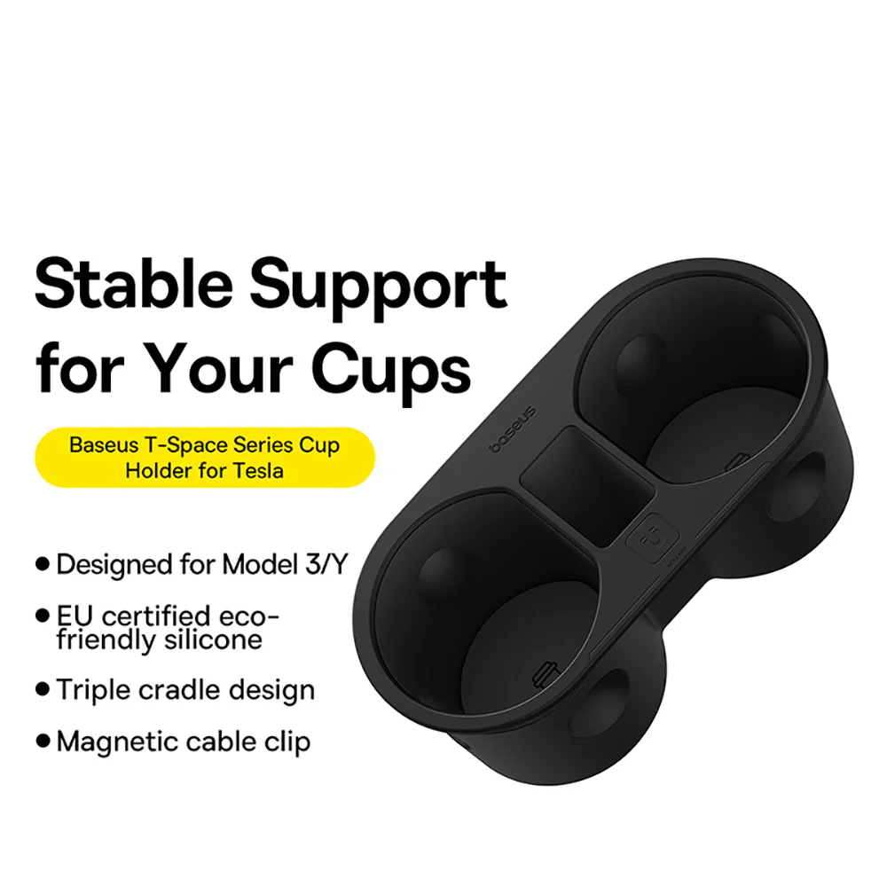 Baseus T-Space Cup Holder for Tesla - Starry Black