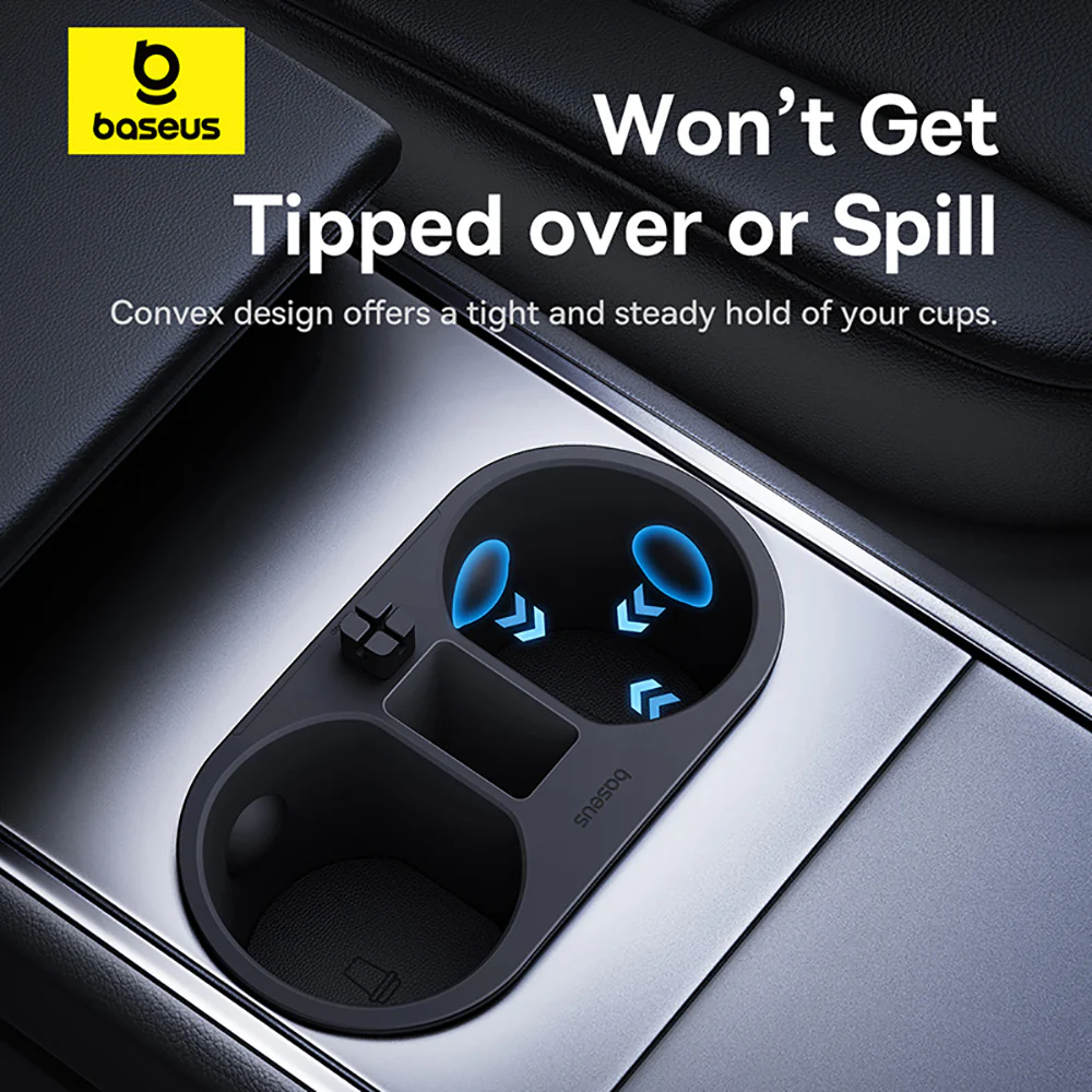 Baseus T-Space Cup Holder for Tesla - Starry Black - Image 3