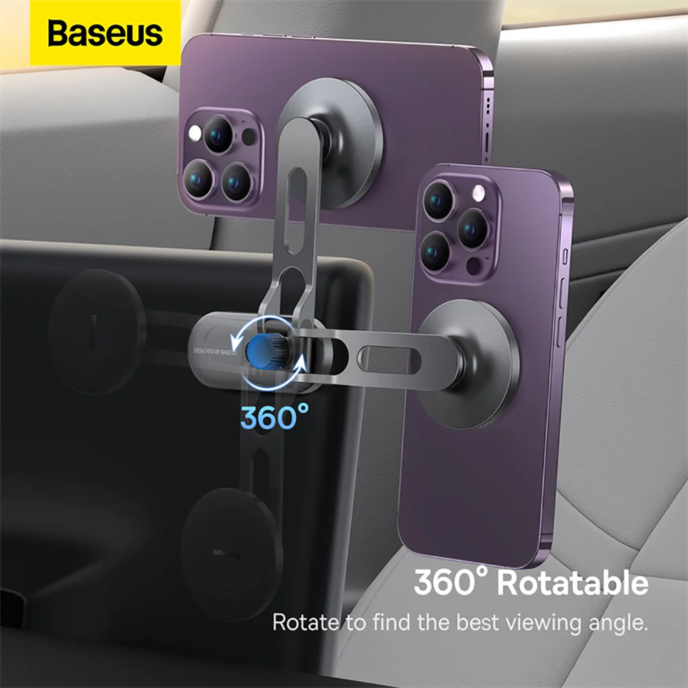 Baseus T Space Metal Folding Car Mount Magnetic Phone Holder - Galactic Silver - Image 5