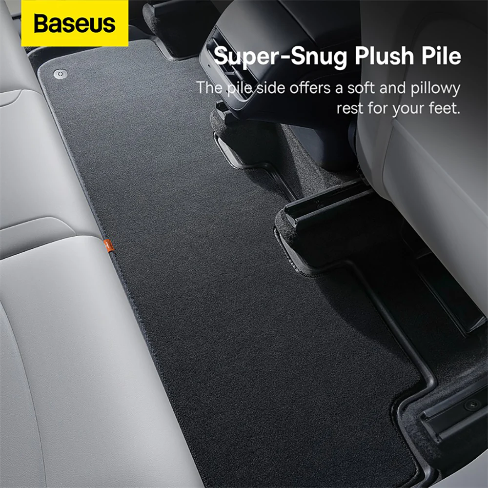 Baseus T-Space Series Car Floor Mats for Tesla Model 3 - 9 Piece Set, Plush Surface, Starry Black - Image 2