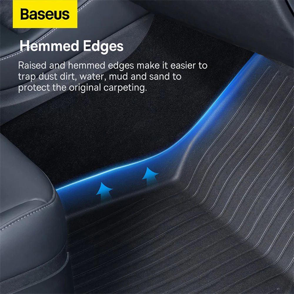 Baseus T-Space Series Floor Mat for Tesla Model 3 - 3 Piece Set, Starry Black - Image 5