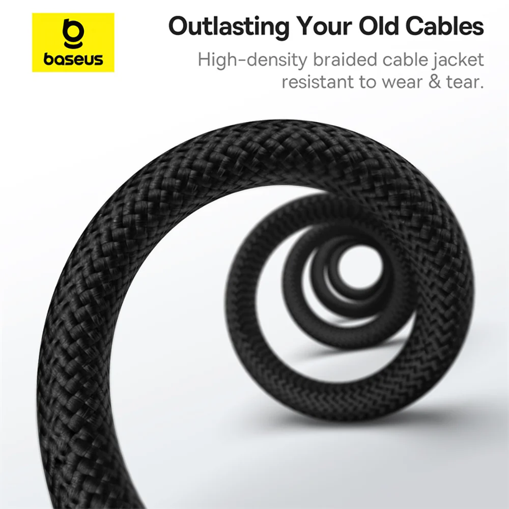 Baseus Tungsten Gold Magnetic Fast Charging Cable Type-C to Type-C 100W 1m Starry Black - Image 4