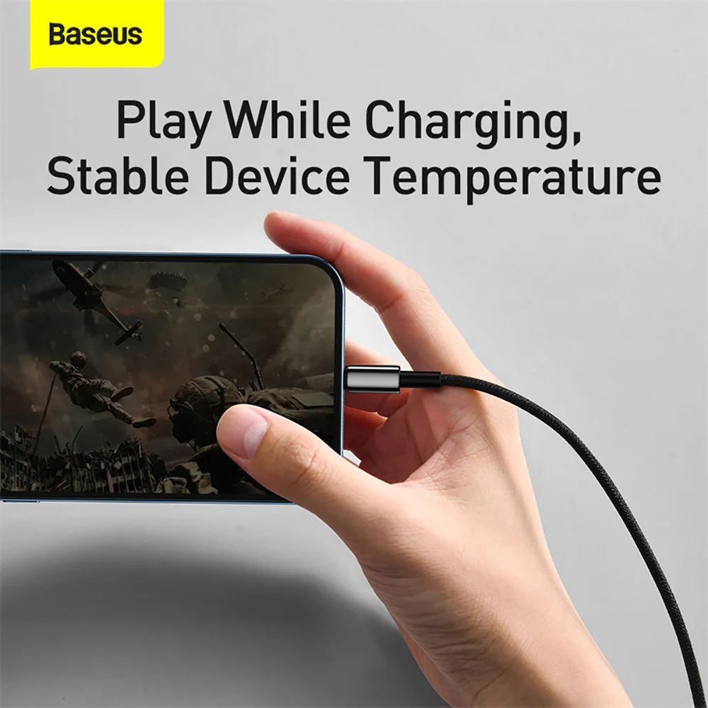 Baseus Tungsten Gold Series Fast Charging Cable USB to IP 2.4A 1m Black - Image 4
