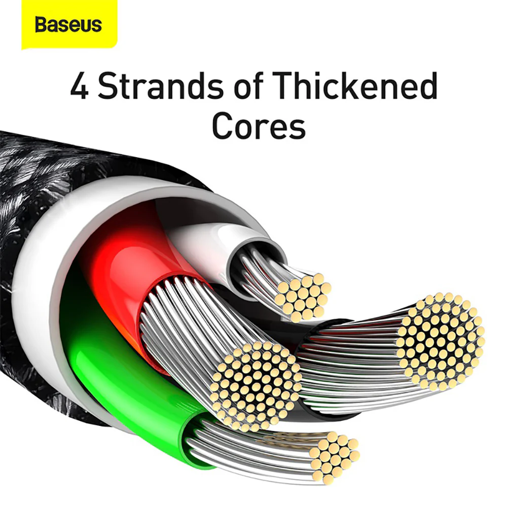 Baseus Tungsten Gold Series Fast Charging Cable USB to IP 2.4A 1m Black - Image 5