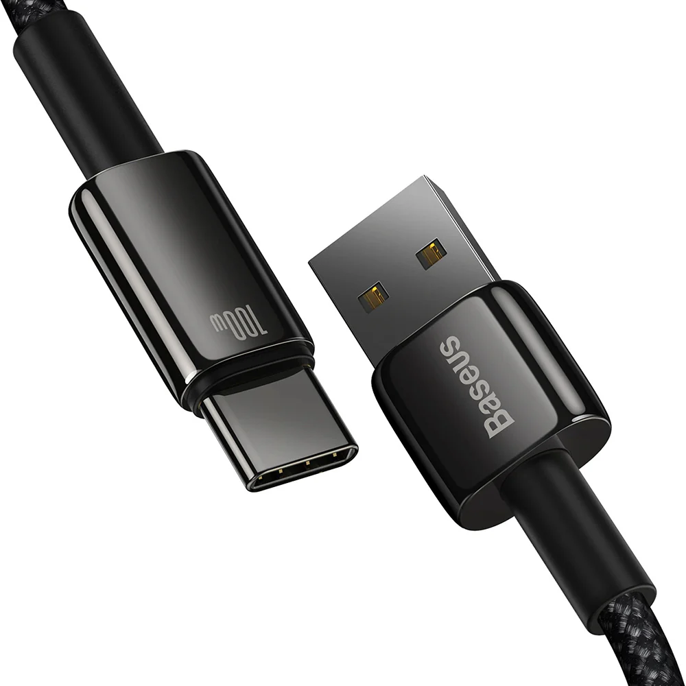 Baseus Tungsten Gold Series Fast Charging Cable USB to Type-C 100W 1m Black - Image 3