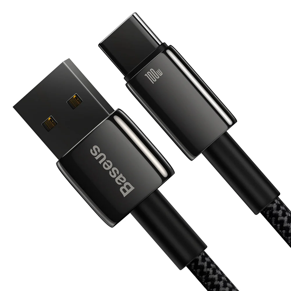 Baseus Tungsten Gold Series Fast Charging USB to Type-C Cable 100W 2m Black - Image 4
