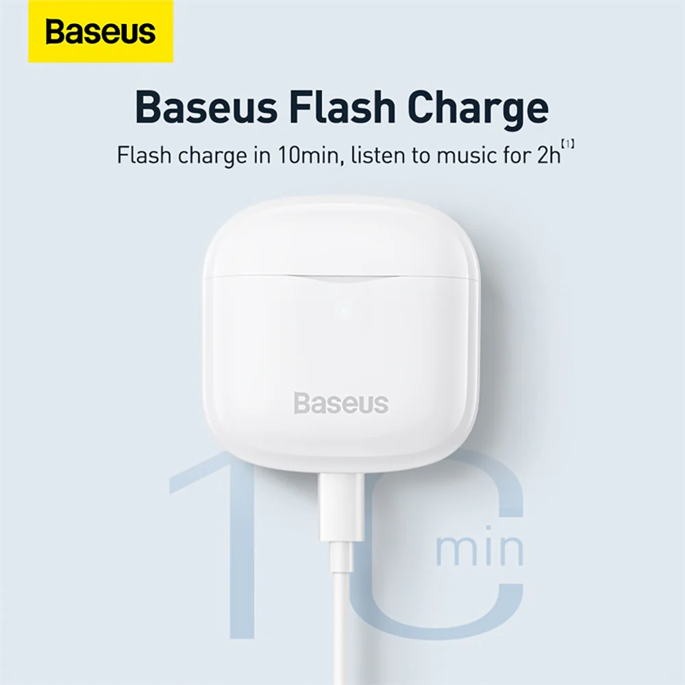 Baseus TWS True Wireless Bluetooth Earphones Bowie Series E3 - White - Image 4
