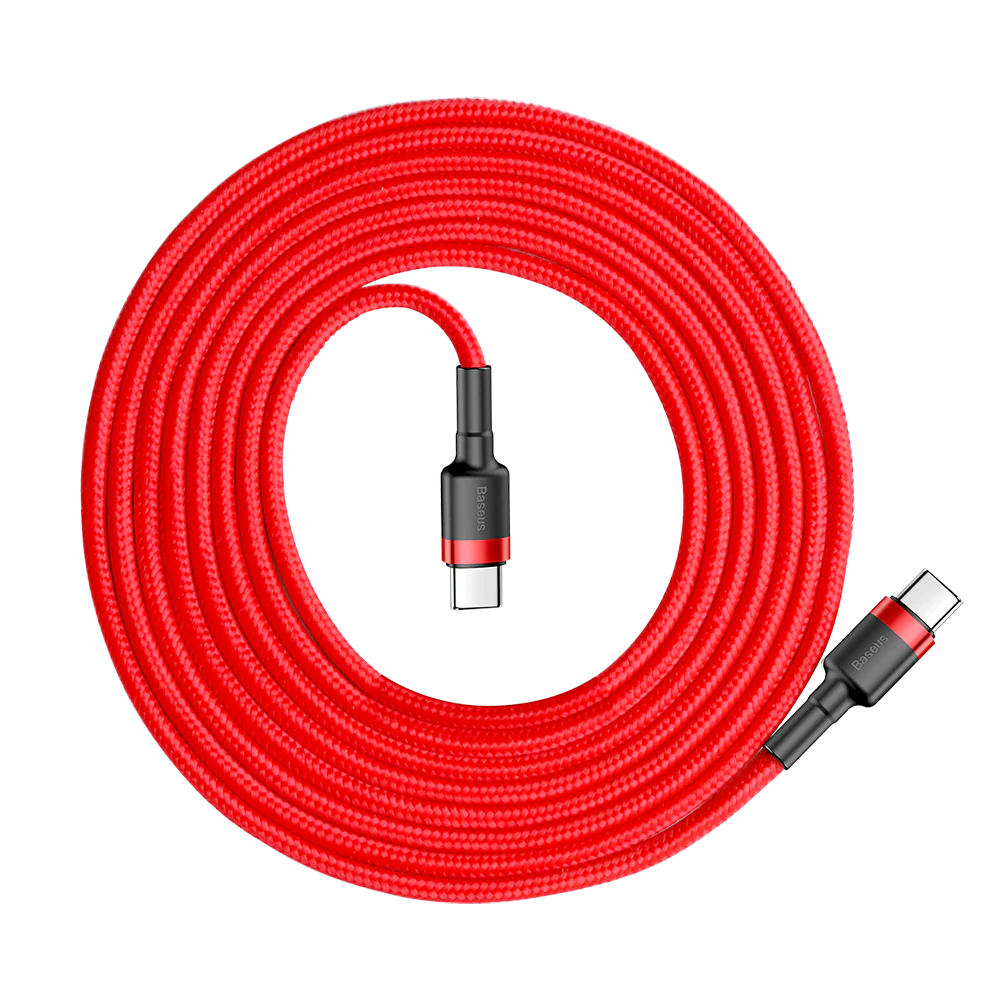 Baseus Type-C PD2.0 60W Fast Charging Data Cable (20V 3A) - Red, 2m - Image 2