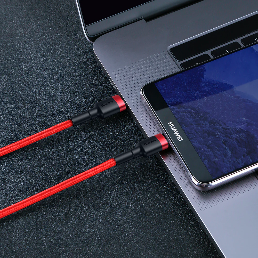 Baseus Type-C PD2.0 60W Fast Charging Data Cable (20V 3A) - Red, 2m - Image 5