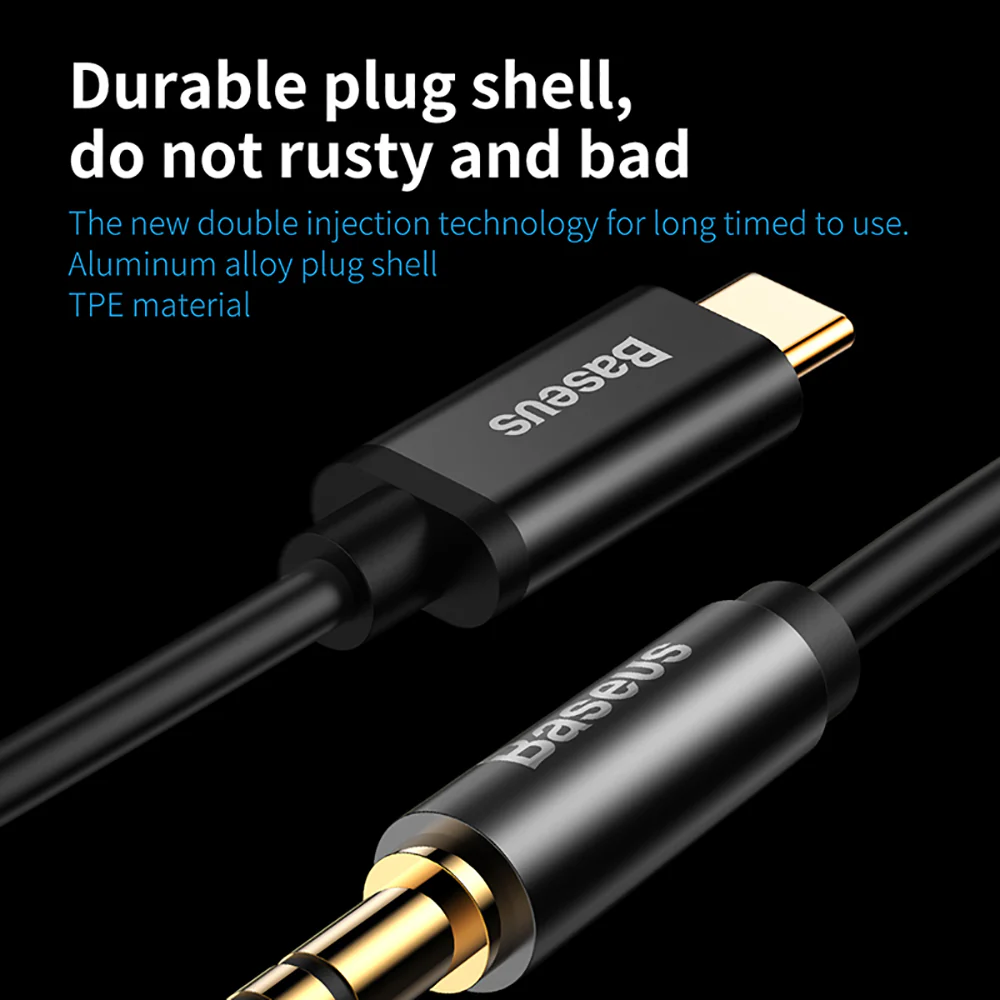 Baseus Type-C to 3.5mm Audio Cable M01 1.2m Black - Image 3