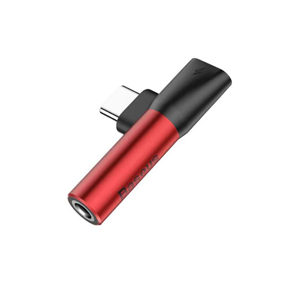 Baseus Type-C to Type-C and 3.5mm Adapter - Red and Black - Image 3