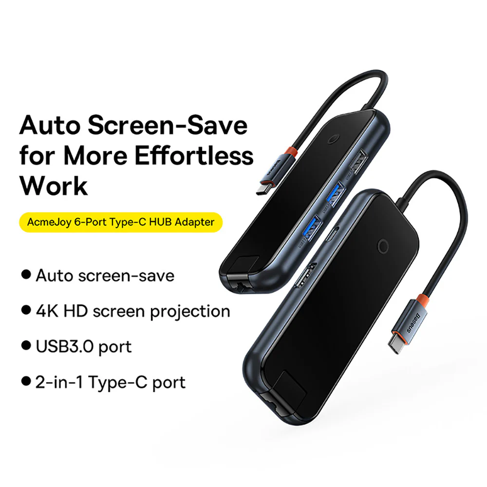 Baseus Ultimate 2nd Gen 6-in-1 HUB Docking Station - Space Gray