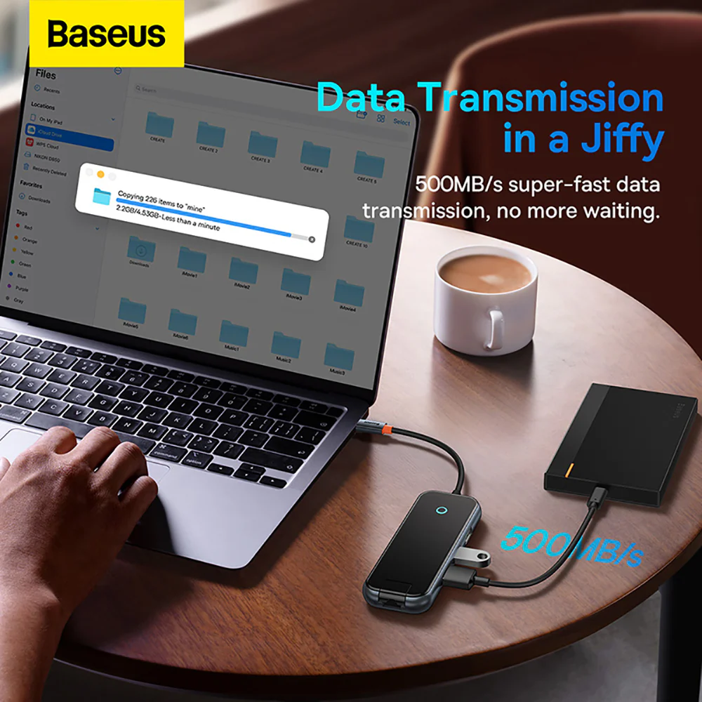 Baseus Ultimate 2nd Gen 6-in-1 HUB Docking Station - Space Gray - Image 3