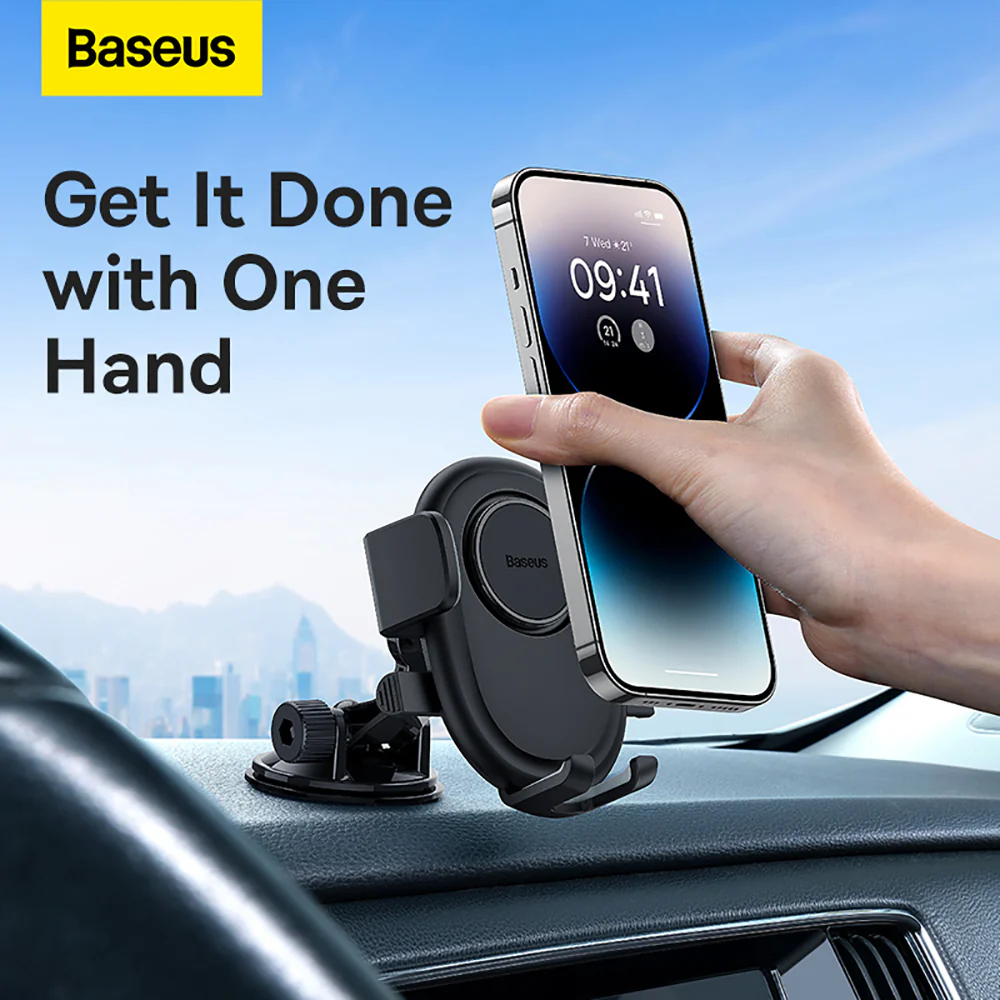 Baseus UltraControl Lite Series Suction Cup Car Mount - Starry Black - Image 5