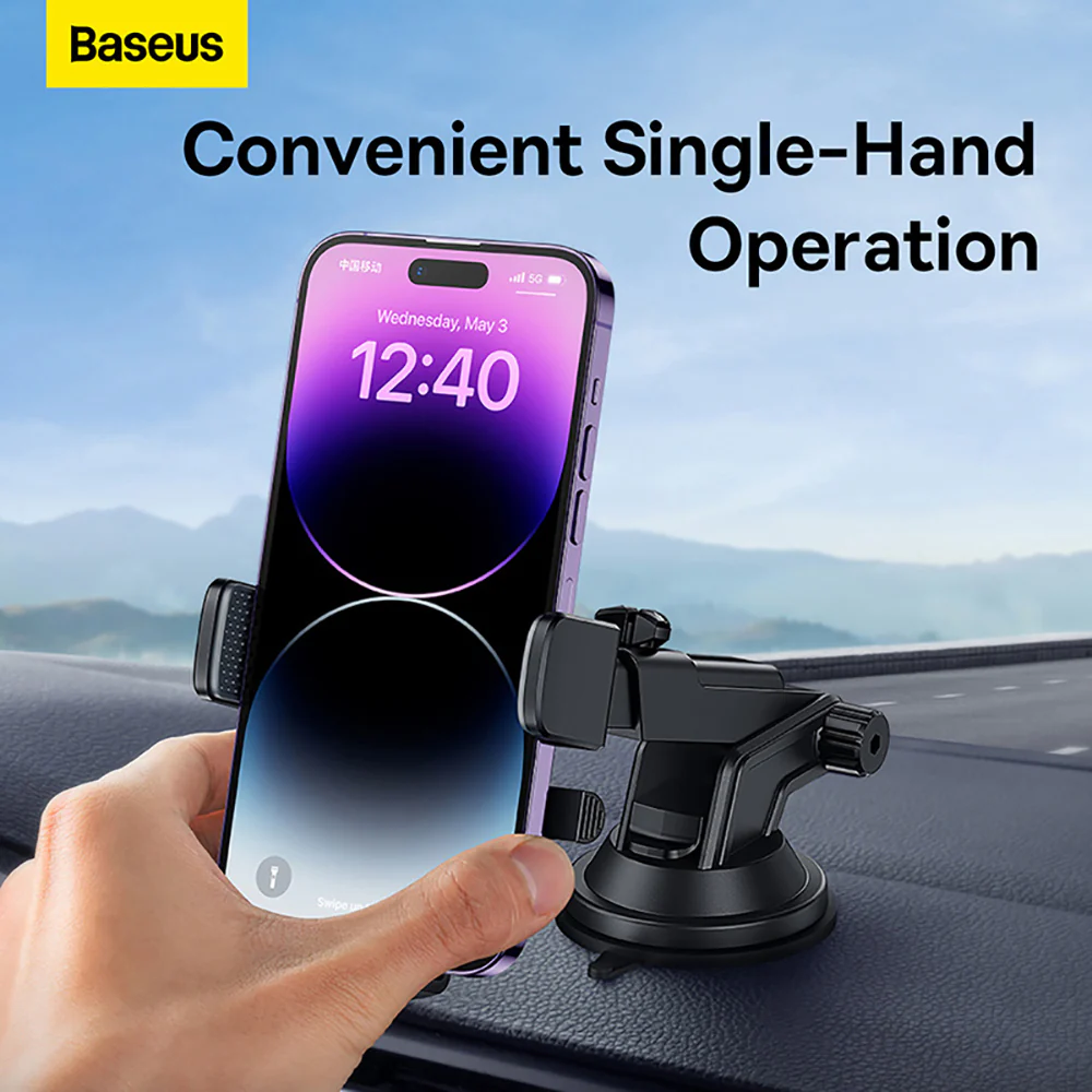 Baseus UltraControl Pro Series Clamp Car Holder Set - Starry Black - Image 2