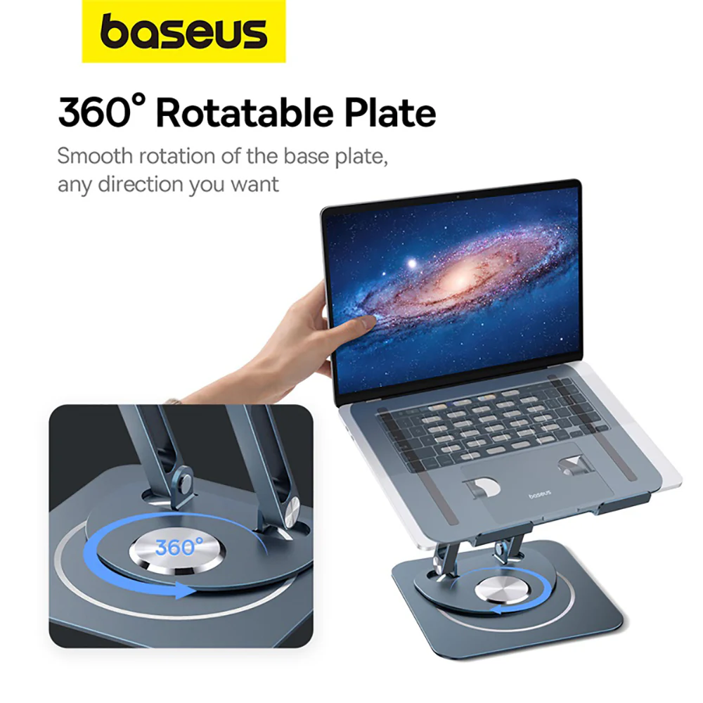 Baseus UltraStable Pro Rotatable and Adjustable Laptop Stand - Space Gray - Image 2
