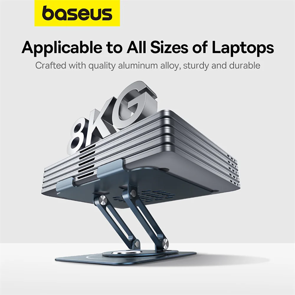 Baseus UltraStable Pro Rotatable and Adjustable Laptop Stand - Space Gray - Image 3