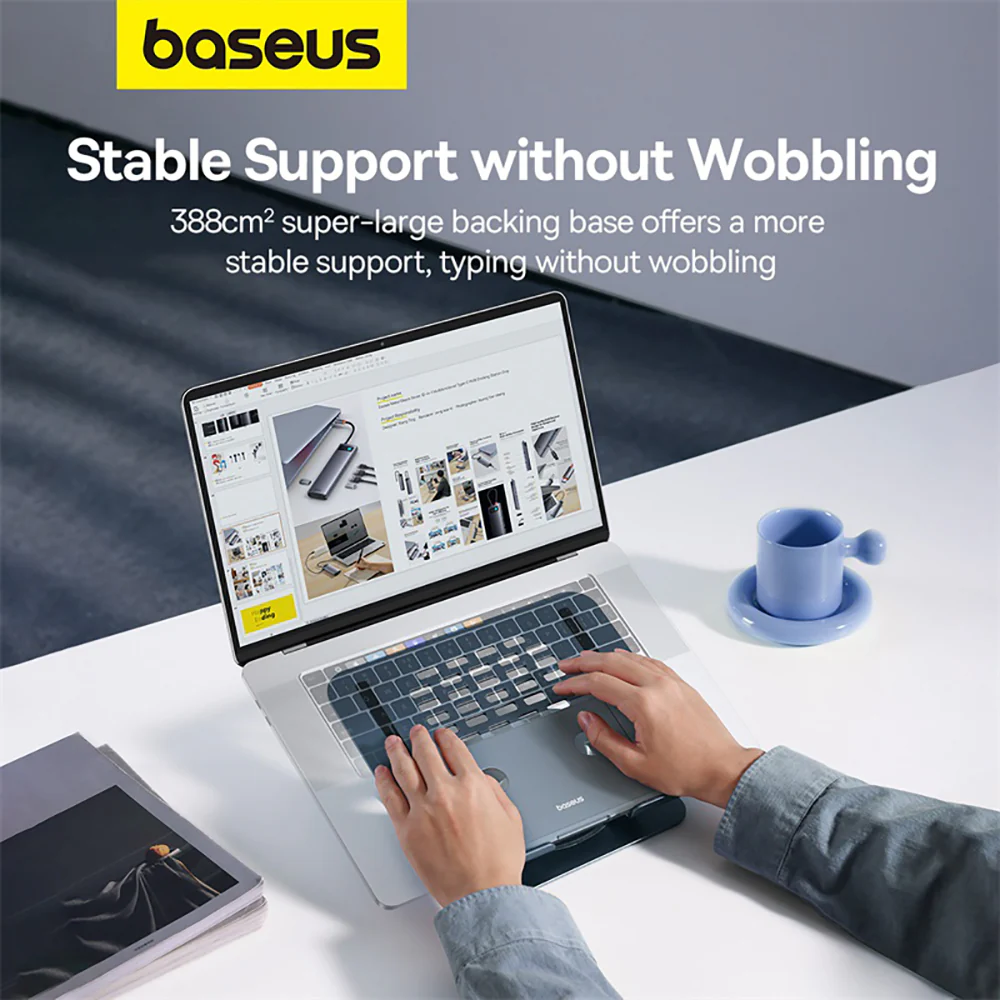 Baseus UltraStable Pro Rotatable and Adjustable Laptop Stand - Space Gray - Image 4