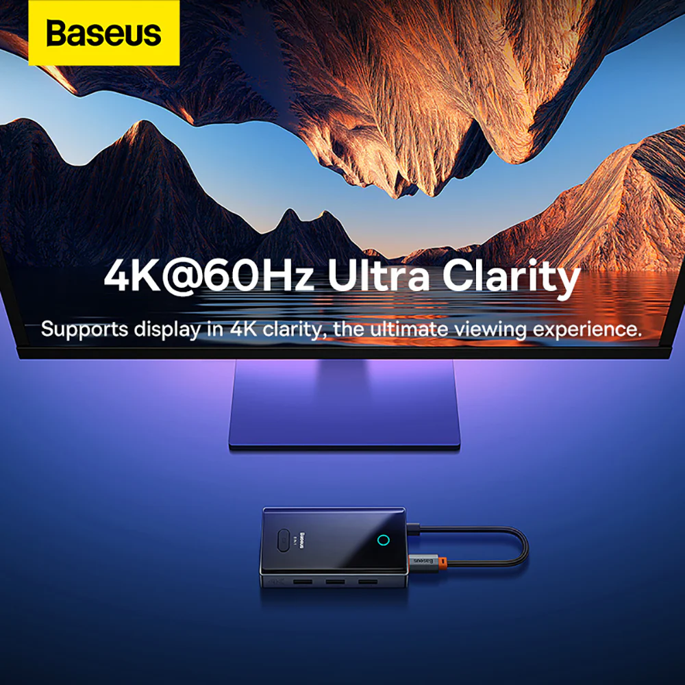 Baseus Yao Shadow Series 8-in-1 HUB Docking Station - Space Gray - Image 2