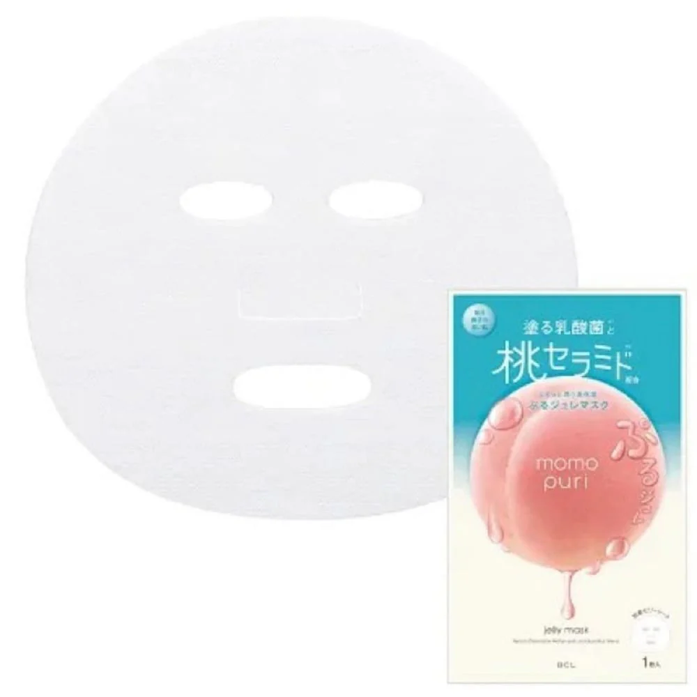 BCL Momo Puri Peach Lactobacillus Jelly Mask - 4 Sheets - Image 2