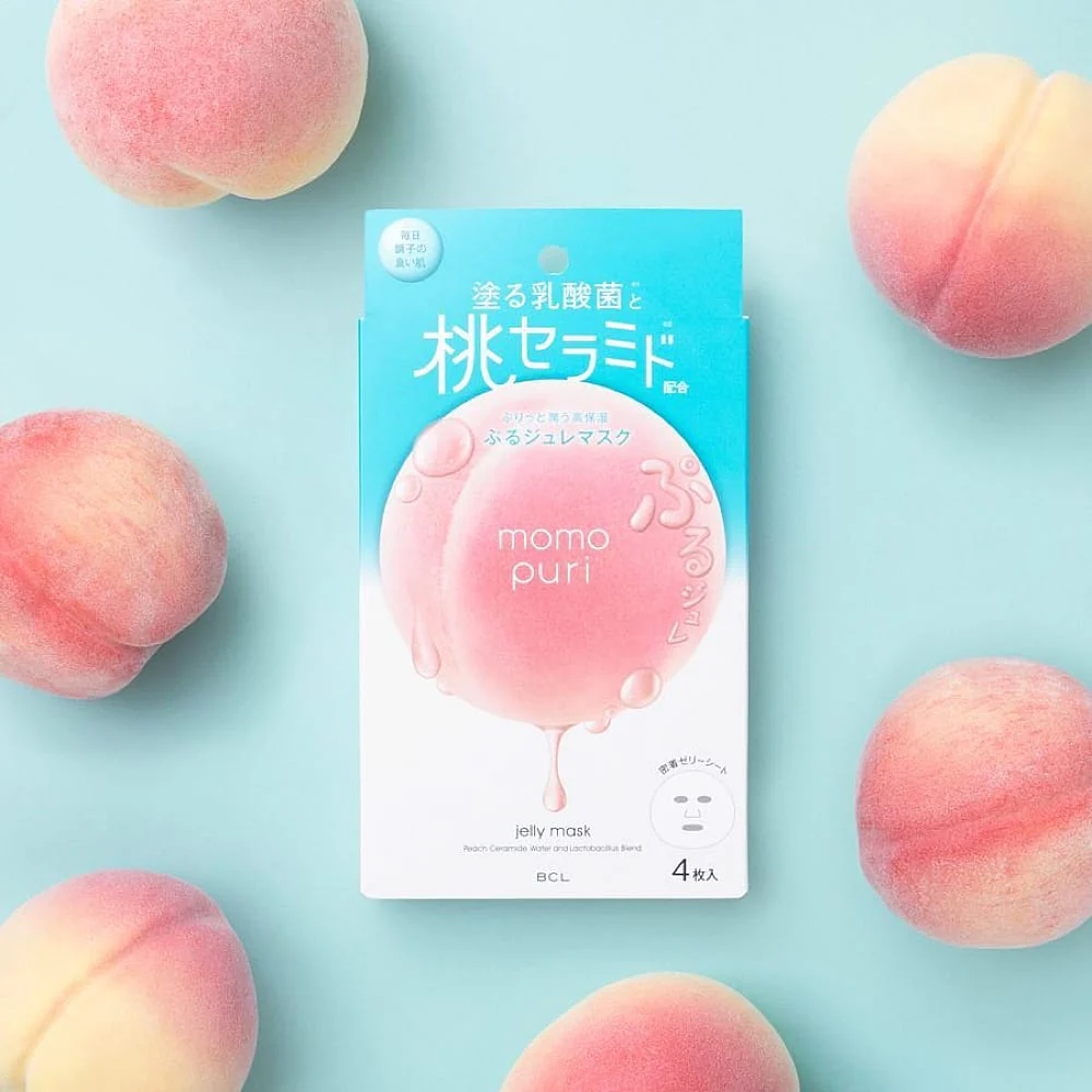 BCL Momo Puri Peach Lactobacillus Jelly Mask - 4 Sheets - Image 3