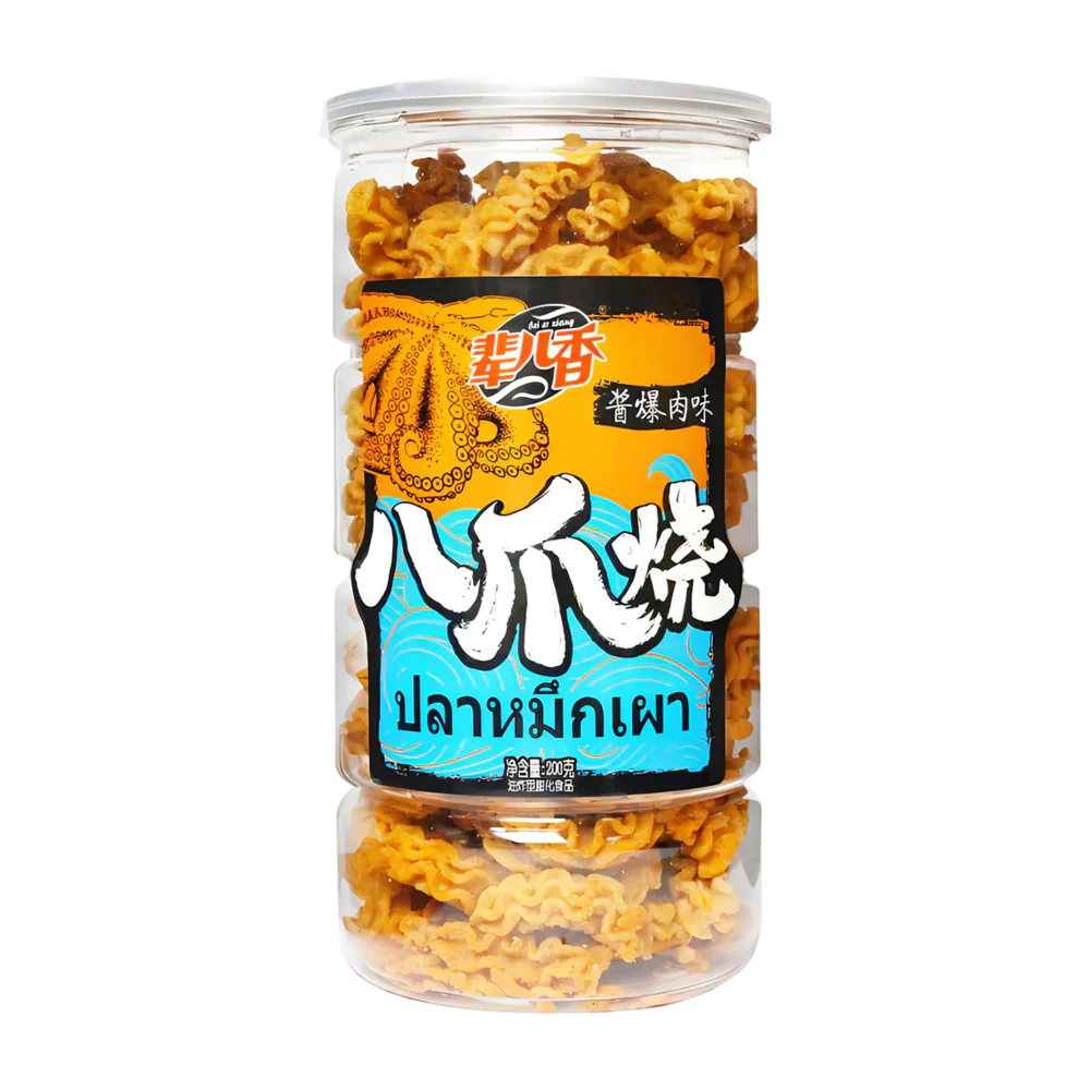 Bei Er Xiang Grilled Squid Crisps – Saucy Meat Flavor 200g - Squid Chips